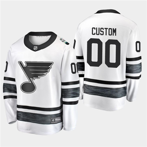 Men's St. Louis Blues White Custom 2019 NHL All-Star White Stitched Jersey